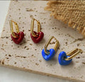 Linked Heart Hoop Earrings
