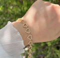 Crystal Heart Link Bracelet