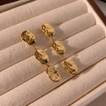Triple hammered drop earrings